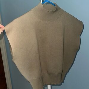 Beige Solid Pullover Sweater Vest